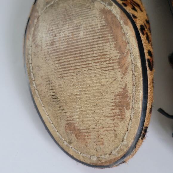 Nine West Ballet Flats Women's 7M Parsel Leopard Calf Hair Tassel Classic - Picture 14 of 14